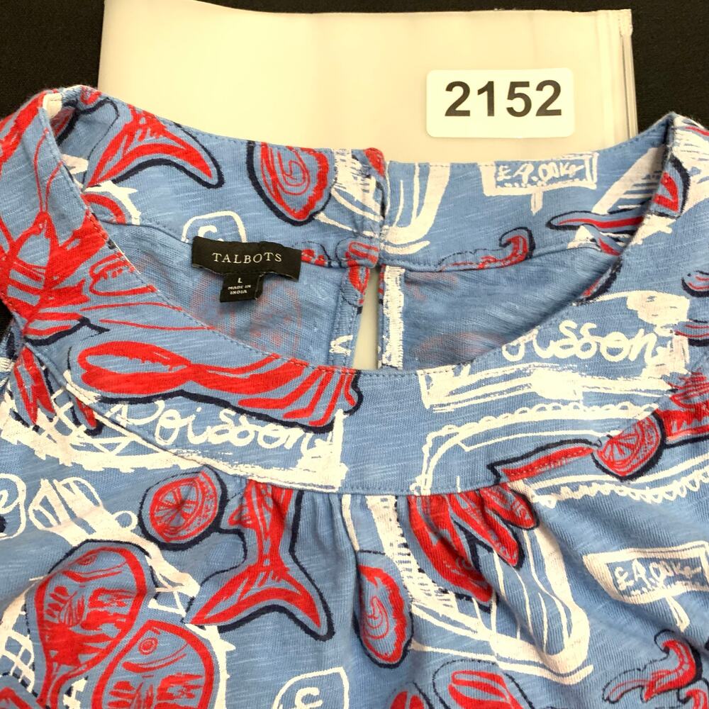 Talbots Womens Nantucket Slub Halter Midi Dress Large FISH MARKET Halter Shift - Picture 14 of 14